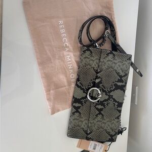 Rebecca Minkoff Women’s Convertible Clutch Thyme Snake Print Brand New w Tags